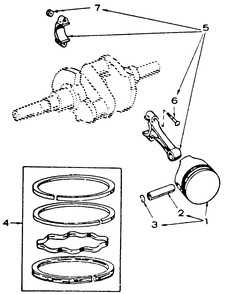 Piston And Rod Diagram and Parts List for 1914 145986100-145986399-146986100-146986399 Cub Cadet Lawn Tractor